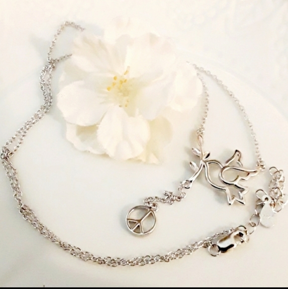 NEW s925 Sign of Peace Dove/Olive Branch Necklac - Picture 6 of 7